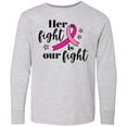 thumbnail image 3 of Inktastic Breast Cancer Awareness Her Fight is our fight Long Sleeve Youth T-Shirt, 3 of 5