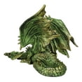 thumbnail image 4 of Silent Killer Fantasy Gothic Prowling Green Metallic Dragon Decorative Figurine, 4 of 9