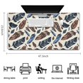 thumbnail image 5 of Long Mouse Pads for Desk,Blue and Brown Feather Pattern Desk Mats on Top Of Desks, Desk Mouse Pad Extra Large with 3mm Non-Slip Base and Stitched Edge for Gaming,Office,Work,Home 47.3"x23.6", 5 of 6