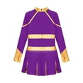 thumbnail image 4 of TSSOE Girls Cheer Leader Sequins Long Sleeve Dress Cheering Dancing Performing Team Competition Purple 10, 4 of 5