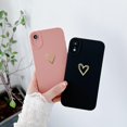 thumbnail image 2 of Compatible with iPhone XR Case for Women Girl,Cute Plated Love Heart with Full Camera Lens Protection Case Soft Silicone TPU Anti-Scratch Protective Cover for iPhone XR 6.1＂-Black, 2 of 9