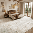 thumbnail image 3 of Lahome Large Washable Area Rug 10'x14', Beige Neutral Oriental Farmhouse Rugs for Living Room, Soft Non-Slip Low Pile Carpet for Bedroom Office Dining Room, Beige, 3 of 12