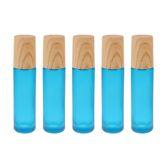Jiandong glass bottle 5pcs 10ml Blue Glass Roller Bottles for Essential Oils & Perfume(0.71X0.71X3.35Inch)