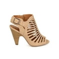 thumbnail image 2 of Delicious BK59 Women Leatherette Peep Toe Strappy Caged Chucky Heel Ankle Bootie Sandal, 2 of 5