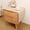 Cream-coloured, variant on Reusable Linen Nightstand Cover, Small Table Cloth Dustcover for End Table and Dresser Top, Single Color Rectangle Tablecloth for Bedroom Home Decor (Brown)
