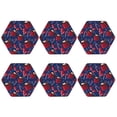 thumbnail image 2 of Disketp Hot Cocoa Snowflake Mittens Funny Coasters,6 Pcs Leather Coasters with Holder, Perfect Housewarming Hostess Gifts,Protect Furniture from Water Marks Scratch and Damage,Hexagon, 2 of 7