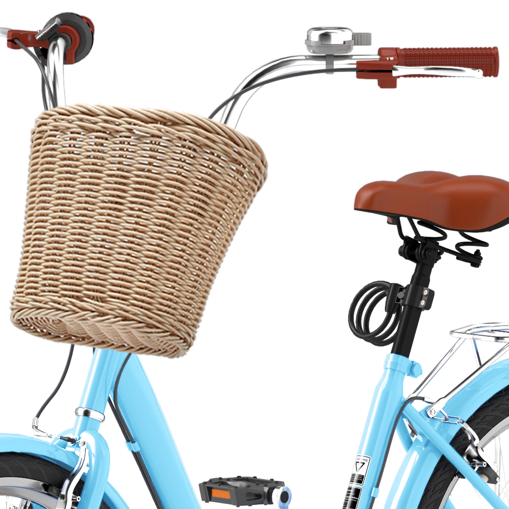Uforic 24" Beach Cruiser Bike for Women, 7-Speed Adjustable Seat Bike Bicycle for Adult City Commuter, Blue
