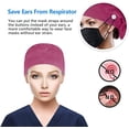 thumbnail image 4 of Womens Working Cap Adjustable Lightweight Soft Hats Casual Button Breathable Tie Back Scrub Cap 2026,One Size, 4 of 6