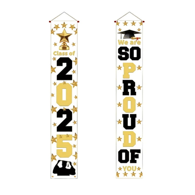 QTOCIO Decorations Graduation 2025 Banners Door Porch Welcome Sign For Interior And Exterior Wall Decorations Graduation Classes Of 2025