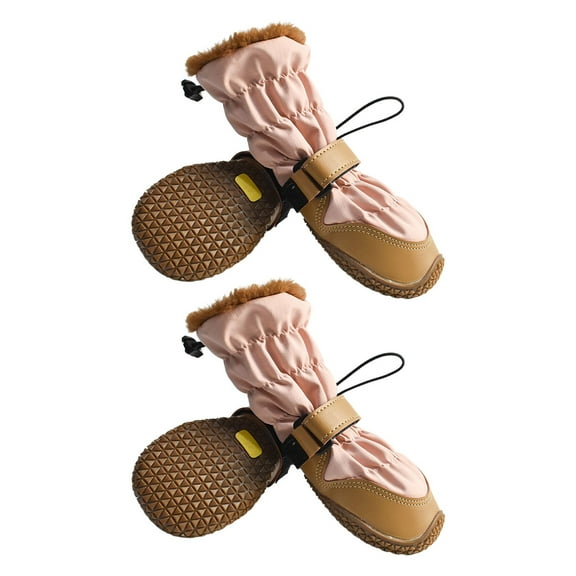 FEISHENTT 4PC Dog Shoes for Large Dogs, Waterproof Dog Booties for Small Medium Dogs, Anti-Slip Dog Boots & Paw Protectors for Hot Pavement Winter Snow Hiking Coffee 5cm