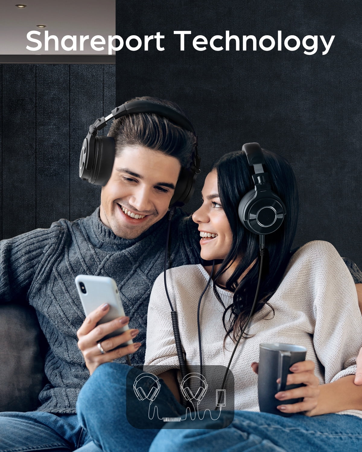OneOdio Recording Studio Wired Over Ear Headphones Monitor 60 -Hi-Res Audio 6.35mm (1/4") Adapter for Tracking Mixing DJ Mastering Broadcast-Black