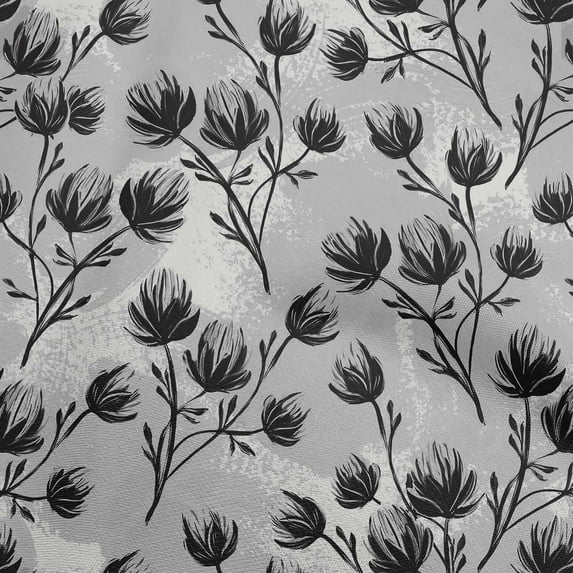 oneOone Rayon Black Fabric Florals Sewing Fabric By The Yard Printed Diy Clothing Sewing Supplies 56 Inch Wide