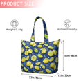 thumbnail image 4 of Yellow Lemon Fruit Slices Blue Pattern Travel Tote Bags for Women Carry On,Large Weekender Bags for Women Travel,Multi Functional Duffle Bag for Work,Shopping,Sports, 4 of 5