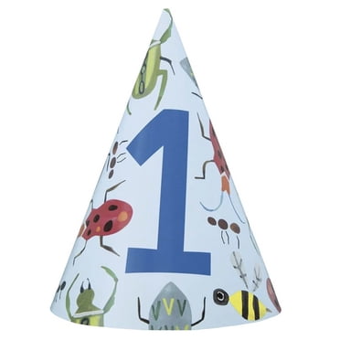 1st Birthday Blå Partyhattar 8-pack