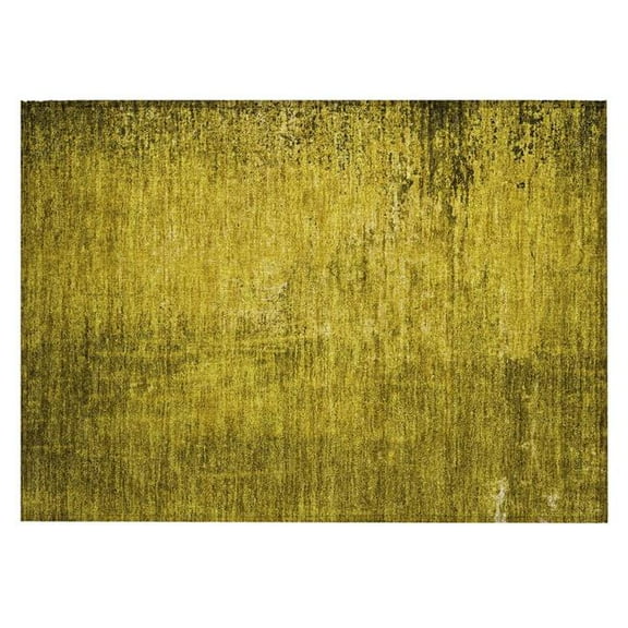 HomeRoots 562677 2 x 3 ft. Gold Abstract Washable Non Skid Indoor Outdoor Rectangle Machine Woven Area Rug