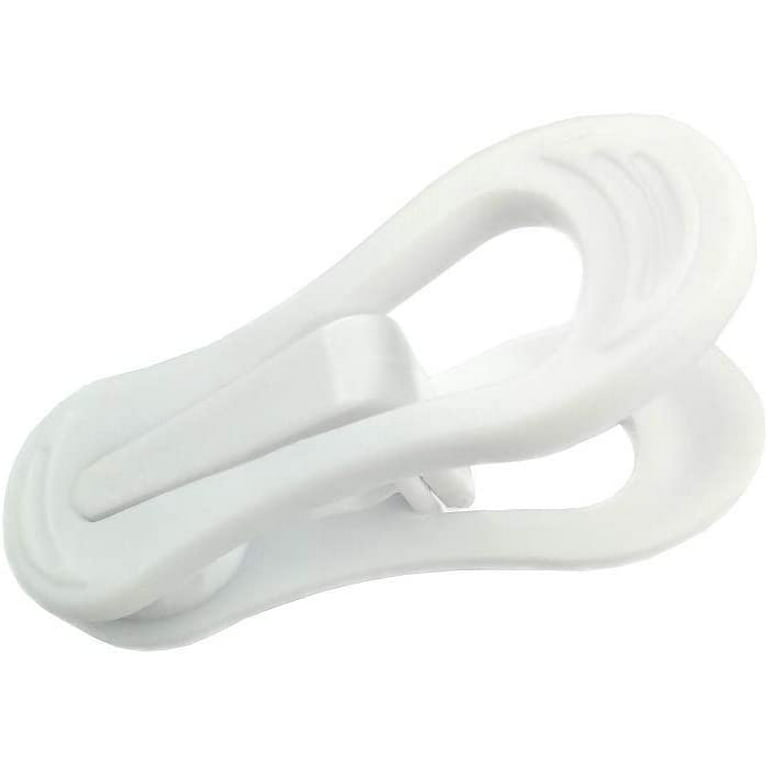 Tinfol White Plastic Hanger Clips, 24 Pack Hanger Clips- Strong Pinch Grip  Finger Clips for Plastic Clothes Hangers, Multi-Purpose Hanger Clips