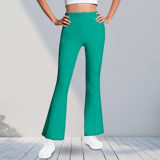 Cowsor Girls Flared Dress Pants – Soft Bell Bottom Uniform Pants for School or Daily Wear