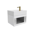 thumbnail image 4 of Nile 24" White Wood Floating Vanity with White Top and Gold Trim, 4 of 10