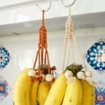 thumbnail image 3 of Natural Wood Rope Banana Hanger and Fruit Vegetable Storage Organizer Wall Mounted Kitchen Hooks for Efficient Space Saving, 3 of 6