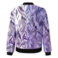 thumbnail image 3 of Womens Casual Jackets Zip Up Jacket Floral Print Coat Stand Collar Short Sports Zipper Outwear Womens Casual Hooded Jacket Light Jacket for Women Fashion Women Outfits Big Shoulder Jacket Casual, 3 of 4