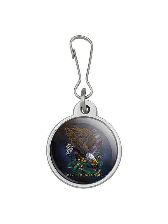 Don't Tread On Me Eagle Snake Jacket Handbag Purse Luggage Backpack Zipper Pull Charm