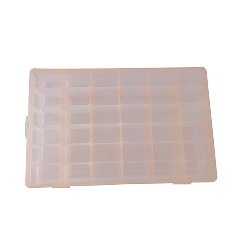 suituts 3 Pack 36 Grids Plastic Organizer Box with Adjustable Dividers,  Clear Plastic Storage Organizer Box for Jewelry Beads, Letter Board, Rock