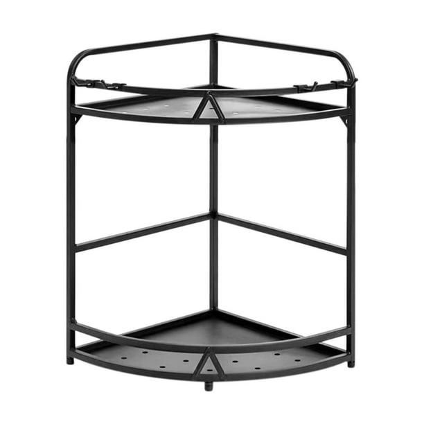 Estante esquinero para encimera de cocina, estante para condimentos, estante de madera para especias, organizador de escritorio triangular de hierro para baño, multicapa