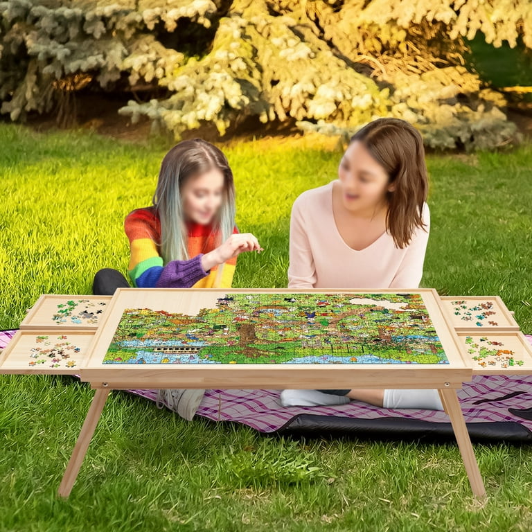 Wooden Jigsaw Puzzle Board Table for 1000 Pieces with Drawers and Cover,  Adjustable Puzzle Easel, Portable Tilting Puzzle Plateau for Adults and  Child for Sale in East Point, GA - OfferUp