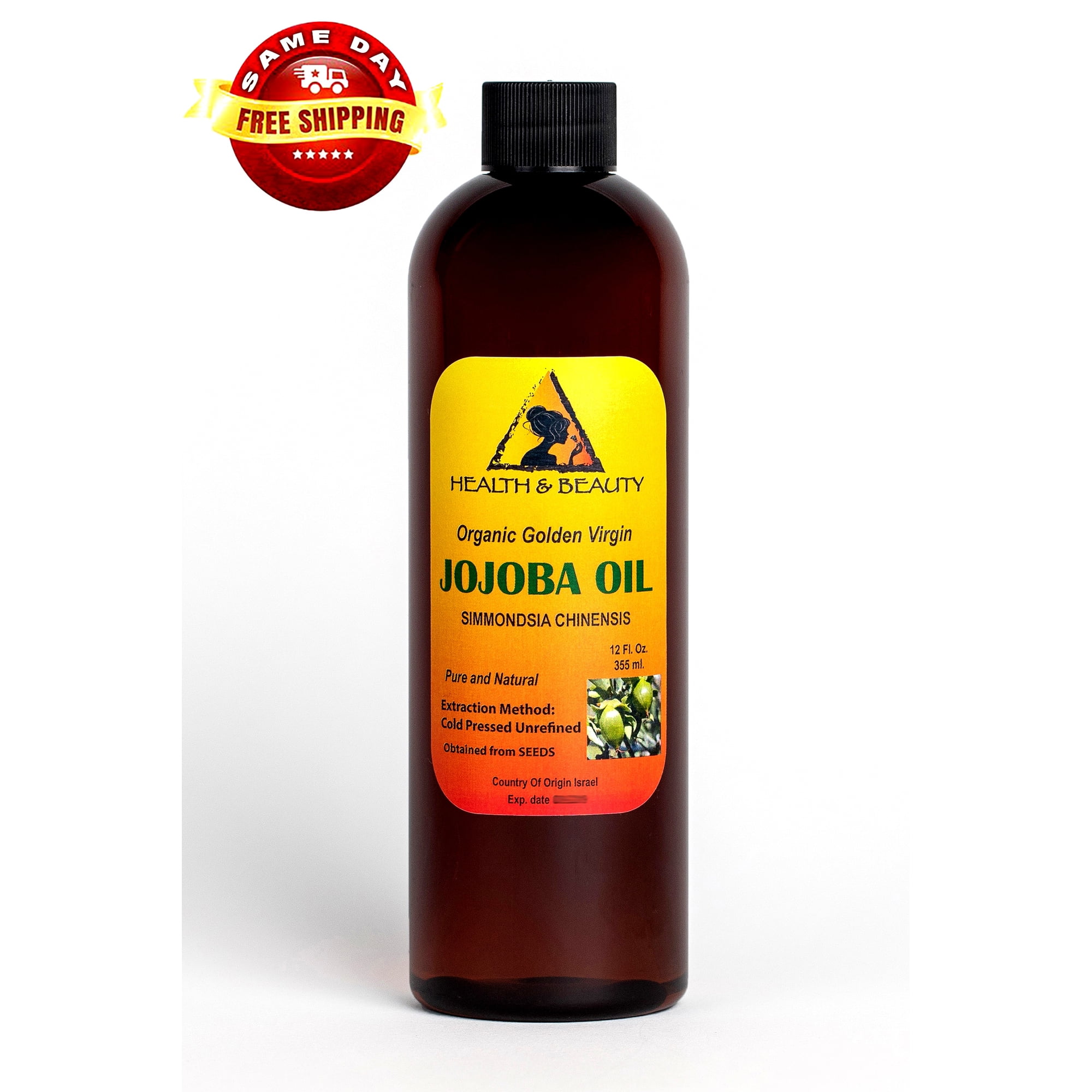 JOJOBA OIL GOLDEN ORGANIC CARRIER UNREFINED COLD PRESSED RAW VIRGIN PURE 12 OZ