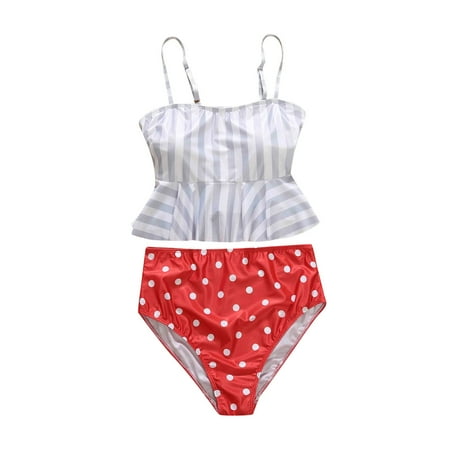 

NECHOLOGY Pajama Gram Holiday Family Edge Ruffles Parent Swim Child Set Parent-child Matching Christmas Pajamas for Family of 4 Suit Red X-Large