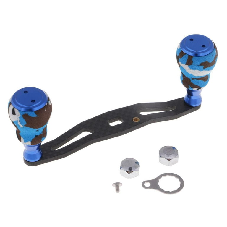 Carbon Fiber Fishing Reel Handle and Knob Baitcasting Reel Replacement Blue
