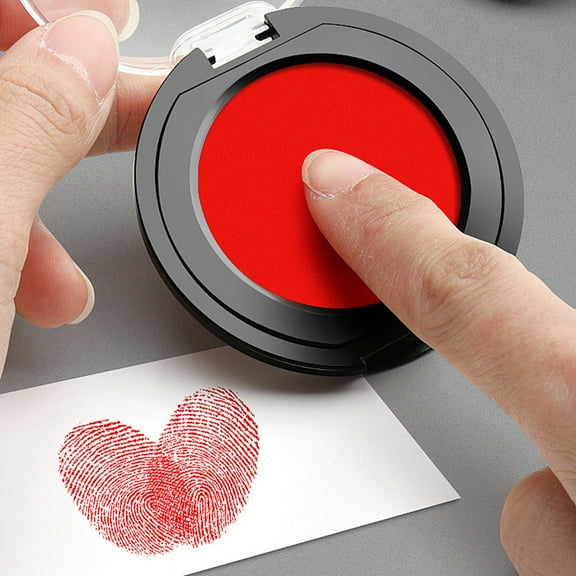 WEUVEB Red 6.2in Round Stamp Pad 1Pack For Office And Accounting Tasks