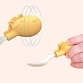thumbnail image 4 of Juego de tenedor y cuchara para bebé Hukapapa con caja portátil Equipo de entrenamiento para bebés Juego de vajilla para niños con autoalimentación - Cebra, 4 of 5