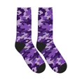 thumbnail image 4 of Mens Crew Socks Womens Purple Camouflage Workout Training Athletic Socks, 4 of 7