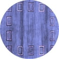 thumbnail image 1 of Ahgly Company Indoor Round Abstract Blue Contemporary Area Rugs, 4' Round, 1 of 4
