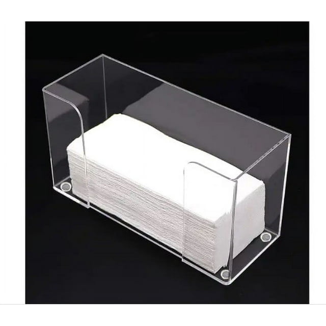 Soporte para toallas de papel comercial, soporte dispensador de toallas de papel acrílico transparente apto para toallas de papel comerciales plegables en C, triples y múltiples