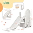 thumbnail image 7 of 4 in 1 Toddler Climber and Slide Set, Freestanding Kids Playground Slide Playset with Basketball Hoop and Bus Steering Play Combination, Indoor & Outdoor Toys for Kids Teens Boys Girls, Gray, 7 of 7