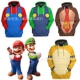 thumbnail image 1 of Disfraz de Super Mario Bros para hombre y niña, Sudadera con capucha para Cosplay, Toad, Yoshi, Daisy, Luigi, Bowser, decoración de Anime, regalo de fantasía, 1 of 1
