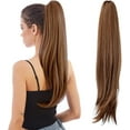 thumbnail image 1 of ORUYROP Extensions de Queue de Cheval, Extension de Cheveux Queue de Cheval 22 Pouces Longue Griffe Postiches Synthétiques Ondulés Lisses Pince pour Queue de Cheval Perruque Queue de Cheval Quotidienne Duveteuse pour Femmes, 4,8 OZ, Brun, 1 of 7