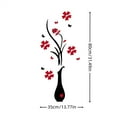 thumbnail image 2 of Elegant Floral Wall Decal Sticker Removable Vinyl Art for Home Decor, Living Room, Bedroom, Office Black and Red Design, 2 of 5