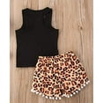 thumbnail image 5 of Styles I Love Baby Toddler Girls Leopard Print Tank Top and Pom Pom Shorts 2pcs Cotton Spring Summer Outfit (100/18-24 Months) Brown, 5 of 5