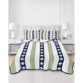 thumbnail image 3 of Coastal Turtle Full Size Down Alternative Comforter, Lightweight Comforter Quilt Bedding Set with Pillow Shams Sage Green Stripe Navy White Ocean All Seasons Bed Comforter Duvet Insert 78"x90", 3 of 7