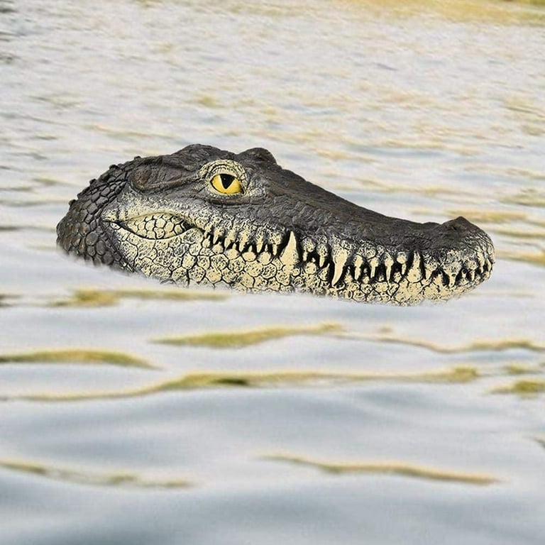 Floating Alligator Head Decoy, Floating Crocodile Head deter Animals Solution Float Gator for Pool, Size: 32*14*9cm, Green