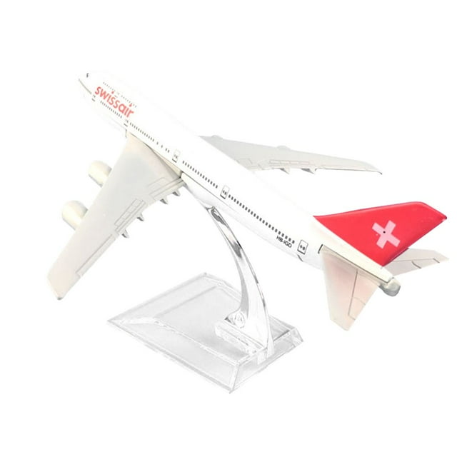 Airplane Model 1/400 16cm Alloy Switzerland Airlines B747-400 Aeroplane Model Gift Collection