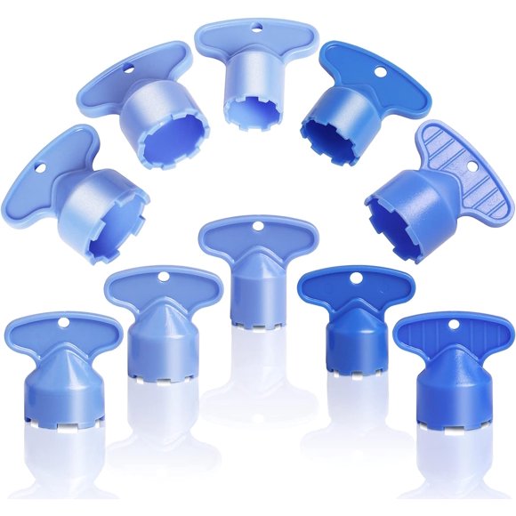 yeacher Universal Faucet Aerator Wrench Set - 5 Sizes ABS Plastic Removal Tool for Serrated & Threaded Aerators (M16.5 to M24) - 10-Piece Kit
