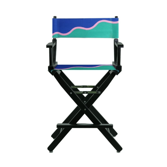 24" Director's Chair Black Frame, Wavy Wave