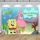 thumbnail image 4 of Fondo de fiesta de Bob Esponja con nombre y edad de bebé personalizado, decoración para cumpleaños de niño, accesorios de fotografía de Patricio y Estrella, pancarta, 4 of 5
