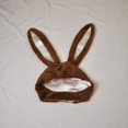 thumbnail image 1 of Gorro de Conejito con Orejas de Felpa cálidas, decoración Linda, Disfraz, Gorro de Conejito para Mujeres, Hombres, Halloween, Pascua, marrón, 1 of 5