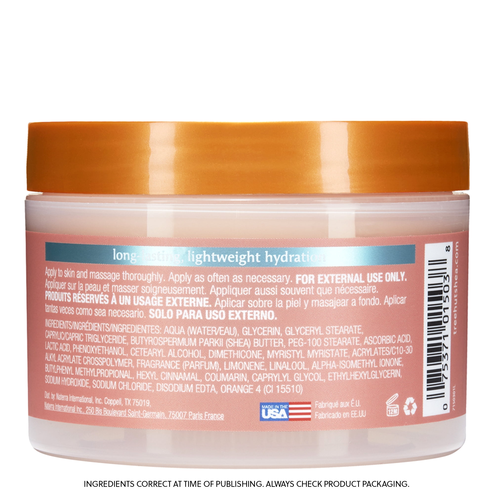 Tree Hut Shea Whipped Body Butter, Lightweight Hydration for Softer, Brighter Skin, Vitamin C, 8.4oz