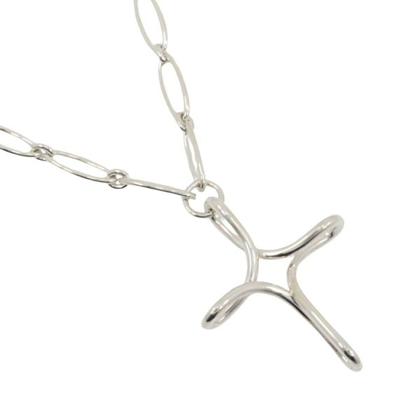 Pre-Owned Tiffany & Co. Large Infinity Cross Necklace Elsa Peretti Silver 925 Approx.... (Good)